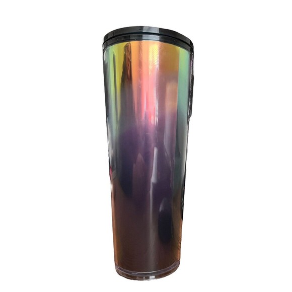 Starbucks Oil Slick Tumbler Reflective Multicolor Hombre Plastic 24 oz - Picture 2 of 5
